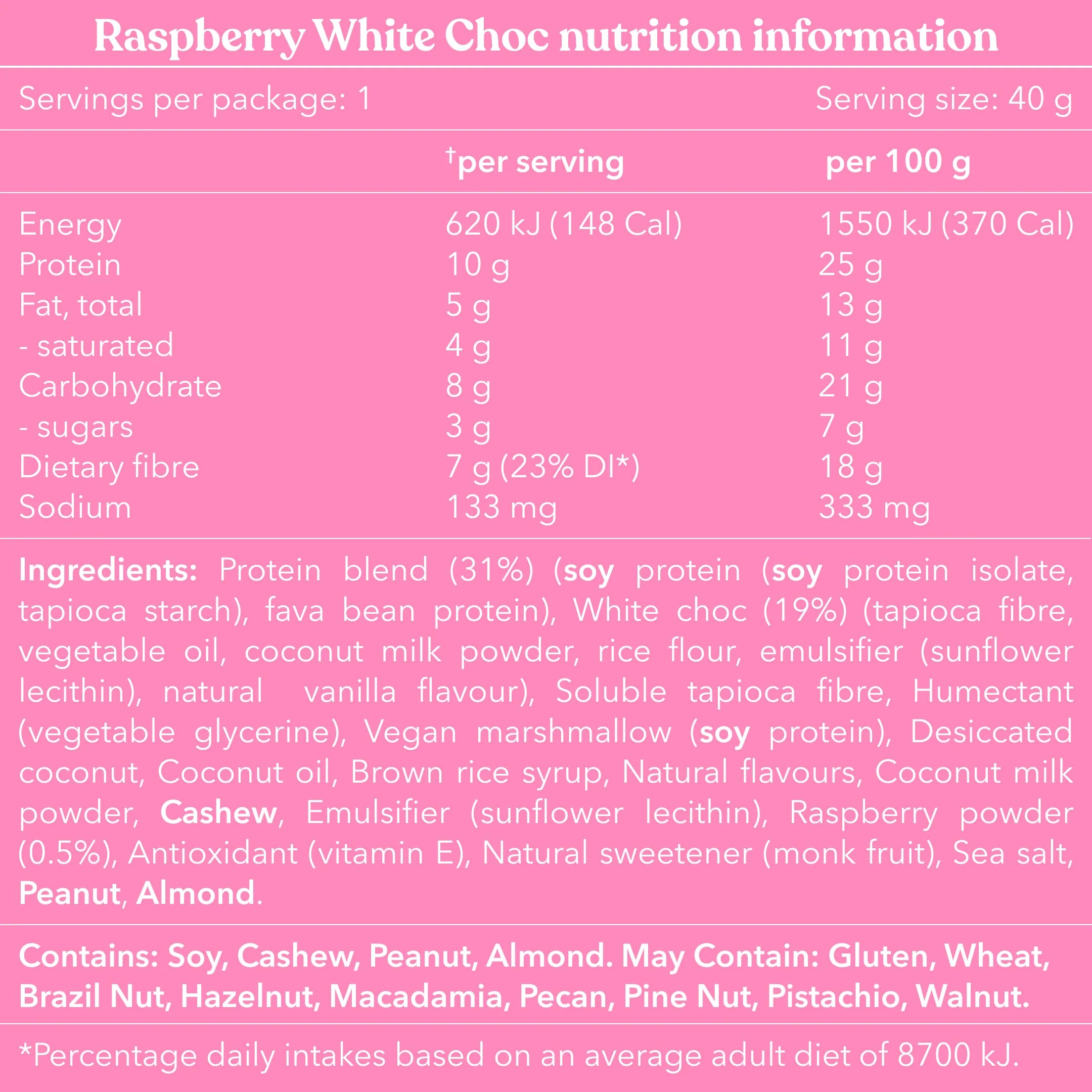 Raspberry White Choc Plant Protein Ball - Image 5